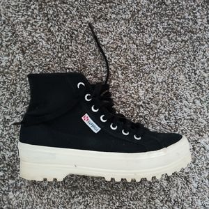 Women's Black Superga Platform High Tops